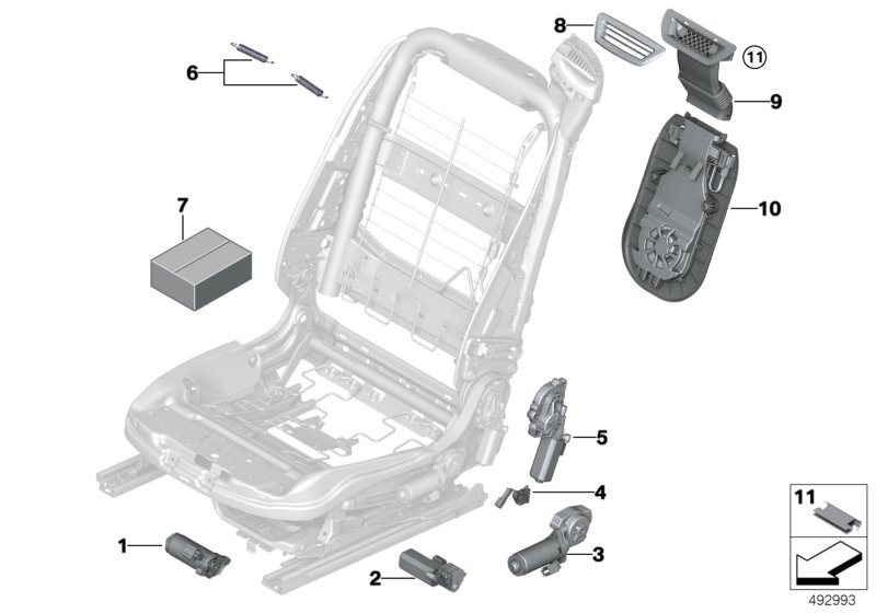 Genuine BMW 52107309657 RR6 Drive, Seat Height Adjustment Left (Inc. 425d, 430d & 440i) | ML Performance UK Car Parts