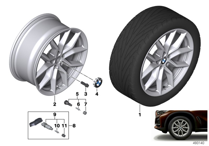 Genuine BMW 36116880685 G05 G06 Disc Wheel, Light Alloy, Reflexsilber 9JX19 ET:38 (Inc. X5 & X6 30dX) | ML Performance UK Car Parts