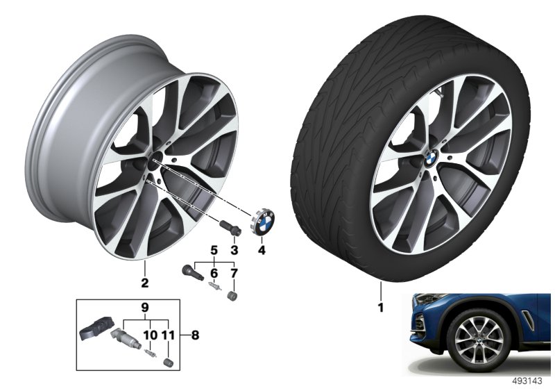 Genuine BMW 36116883758 G05 G06 Light Alloy Rim Ferricgrey 10,5JX20 ET:40 (Inc. X5) | ML Performance UK Car Parts