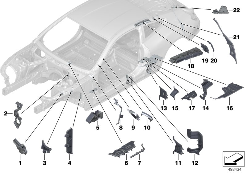 Genuine BMW 41007465731 F92 G15 Left Upper Column B Reinforcement (Inc. 840i, M850iX & 840iX) | ML Performance UK Car Parts