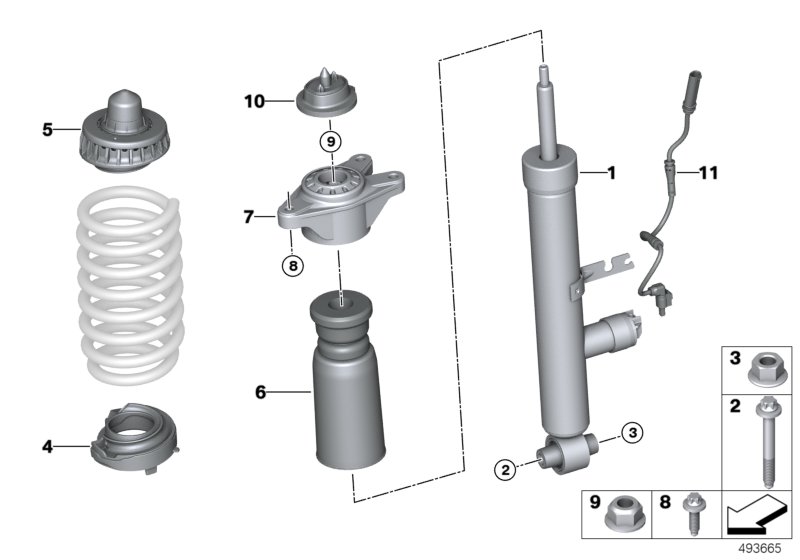 Genuine BMW 37106895063 G20 Spring Strut, Edc, Rear AWD (Inc. 330dX & M340iX) | ML Performance UK Car Parts