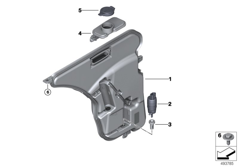 Genuine BMW 61669478625 G15 F93 G14 Windshield Cleaning Container (Inc. M850iX, M8 & 840dX) | ML Performance UK Car Parts