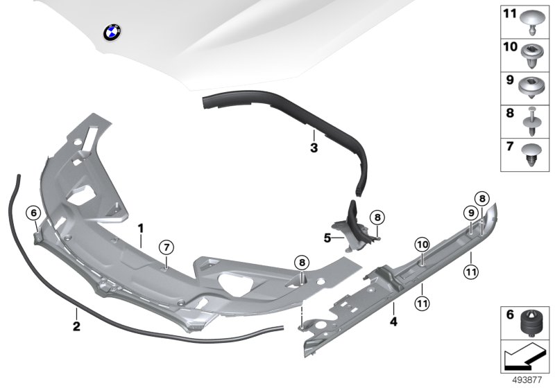 Genuine BMW 51768070084 F92 F93 F91 Gasket Hood Side Right M (Inc. M8) | ML Performance UK Car Parts