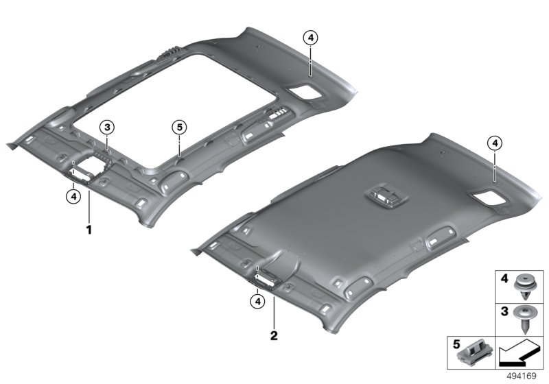 Genuine BMW 51447391158 Headlining ANTHRAZIT (Inc. X1) | ML Performance UK Car Parts