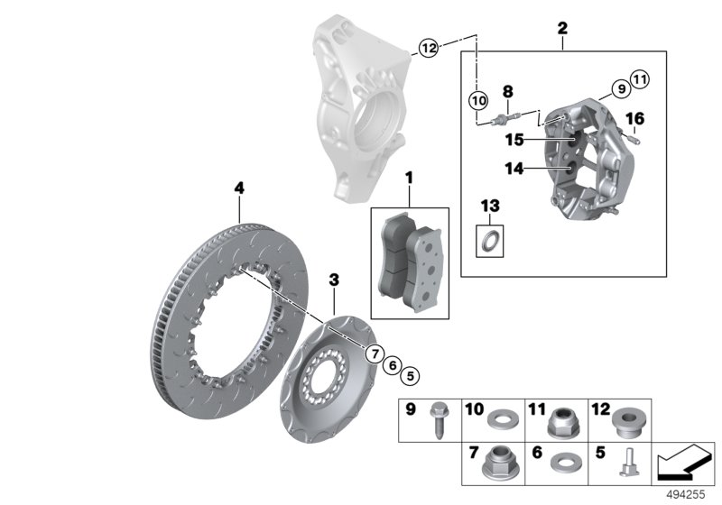 Genuine BMW 34208428663 Brake-Disk Chamber EVO 2018 (Inc. M6 GT3) | ML Performance UK Car Parts