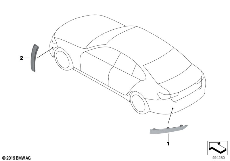 Genuine BMW 63148074229 G20 Reflector, Rear Left M (Inc. M340i, 320i & 320d) | ML Performance UK Car Parts