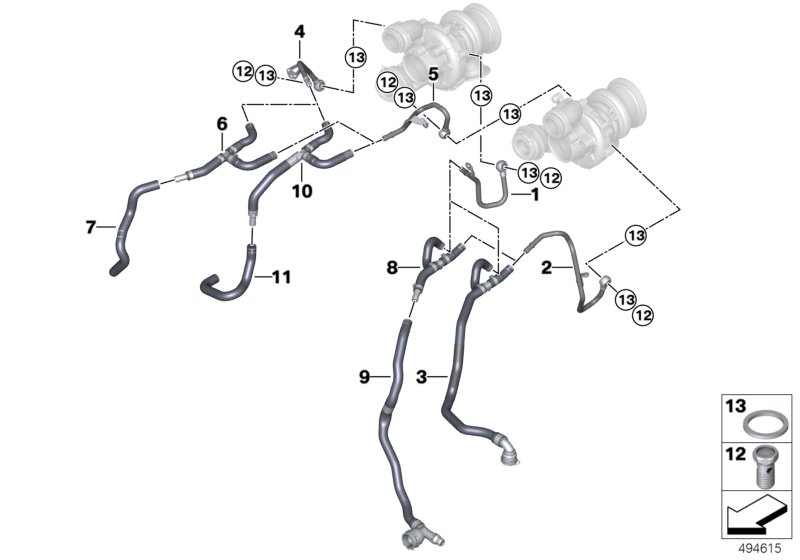 Genuine BMW 11538741769 F15 F16 Hose, Inlet (Inc. X6 50iX 4.0, X5 50iX 4.4 & X6 50iX 4.4) | ML Performance UK Car Parts