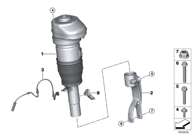 Genuine BMW 37106869036 G07 Air Spring Strut, Front Right VDC HIGH (Inc. X7) | ML Performance UK Car Parts