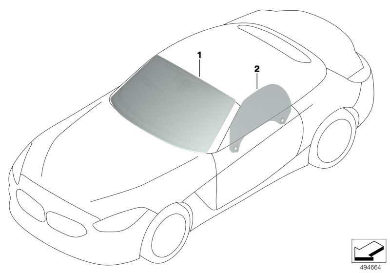 Genuine BMW 51317454438 G29 Windshield, Green, Rain/Light/Fog KAFAS/HUD (Inc. Z4 30i, Z4 M40i & Z4 20i) | ML Performance UK Car Parts