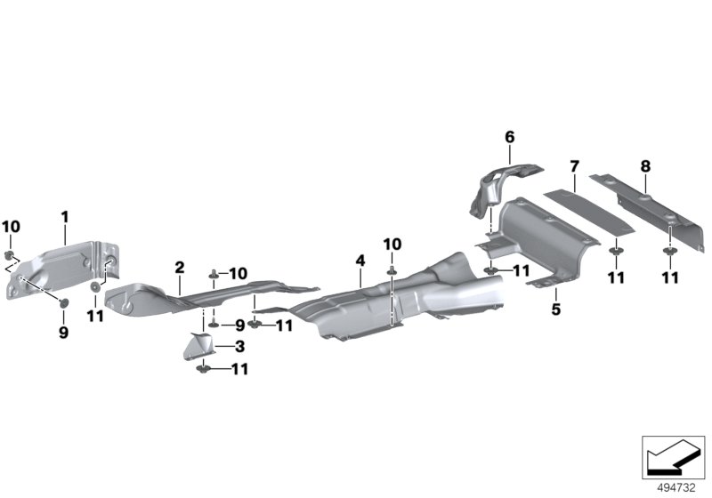 Genuine BMW 51487441913 G29 Heat Insulation, Rear Silencer, Left (Inc. Z4 30i, Z4 M40i & Z4 20i) | ML Performance UK Car Parts