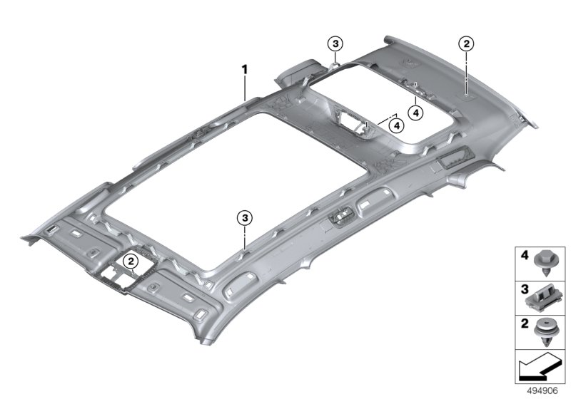 Genuine BMW 51449472384 G07 Roofliner Panorama Glass Roof Audio ELFENBEINWEISS (Inc. X7) | ML Performance UK Car Parts