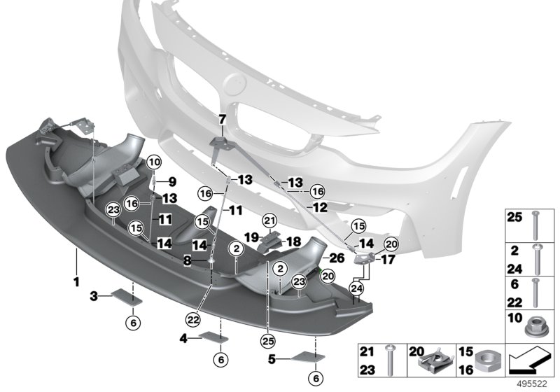 Genuine BMW 51628431950 Air Brake Channel Right FRONT SPLITTER (Inc. M4 GT4) | ML Performance UK Car Parts