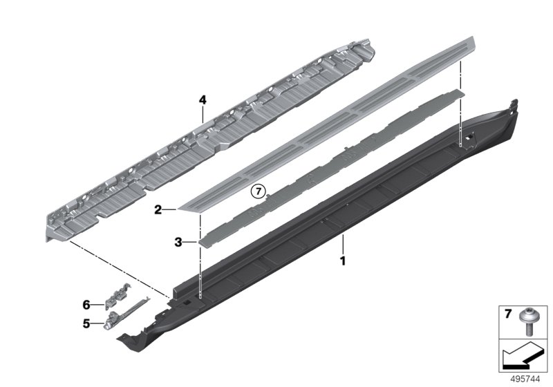 Genuine BMW 51777440911 G05 Support, Rocker Panel, Lft Running Board (Inc. X5 50iX, X5 45eX & X5 40iX) | ML Performance UK Car Parts