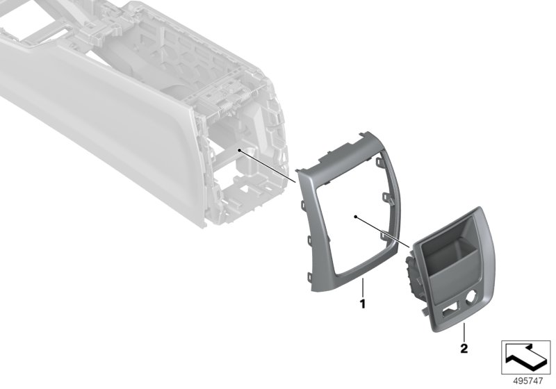 Genuine BMW 51166996849 G20 G21 Cover Centre Console, Rear SCHWARZ (Inc. 330dX, 320i 1.6 & 320d) | ML Performance UK Car Parts