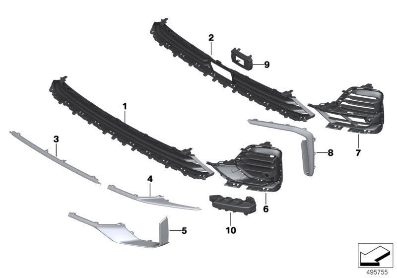 Genuine BMW 51117423977 G07 Grill, Center Lower FRR (Inc. X7 50iX, X7 30dX & X7 40iX) | ML Performance UK Car Parts