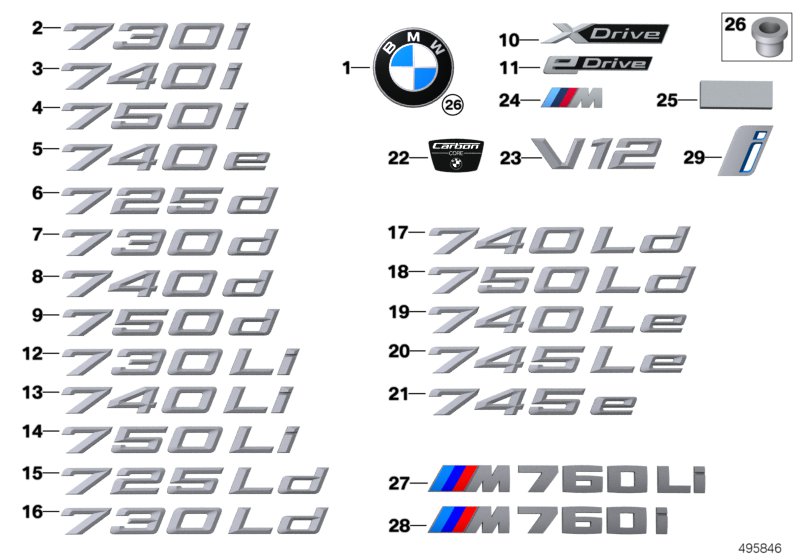 Genuine BMW 51148072989 G12 Emblem V12 (Inc. M760iX & M760LiX) | ML Performance UK Car Parts