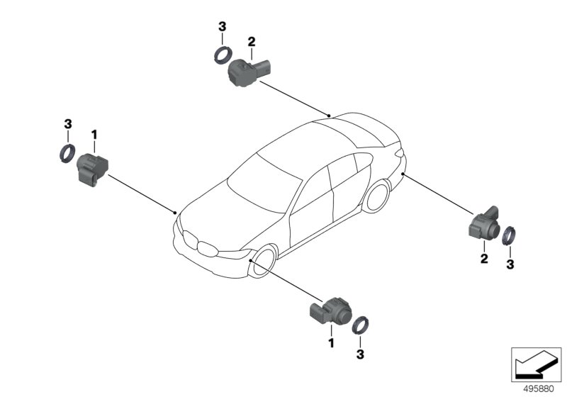 Genuine BMW 66209459569 G20 G21 Ultrasonic Sensor, Oxide Gray Ii Met. WC4A (Inc. 320iX, 330iX & 330e) | ML Performance UK Car Parts