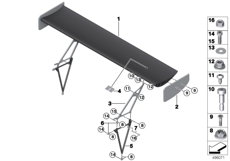 Genuine BMW 51628428678 Bracket Exterior VLN R.WING EVO (Inc. M6 GT3) | ML Performance UK Car Parts