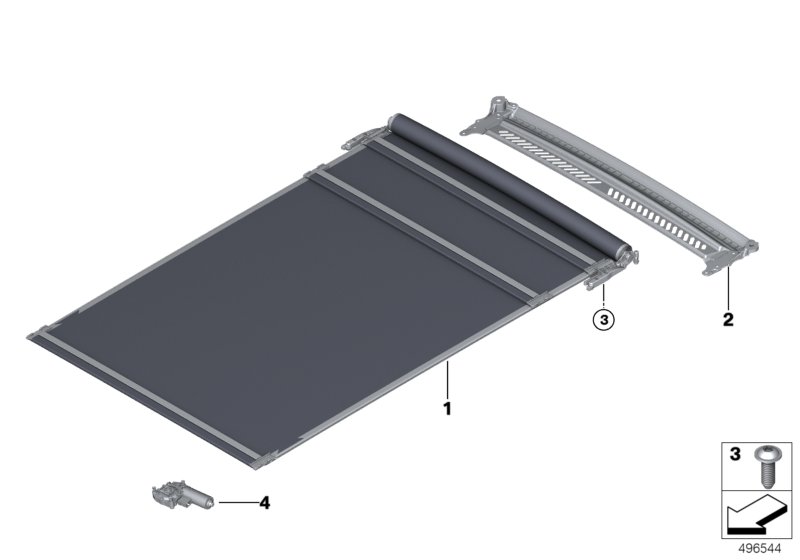 Genuine BMW 54107474476 G31 G32 Roller Sunblind ANTHRAZIT (Inc. 530i, 520d & 640dX) | ML Performance UK Car Parts