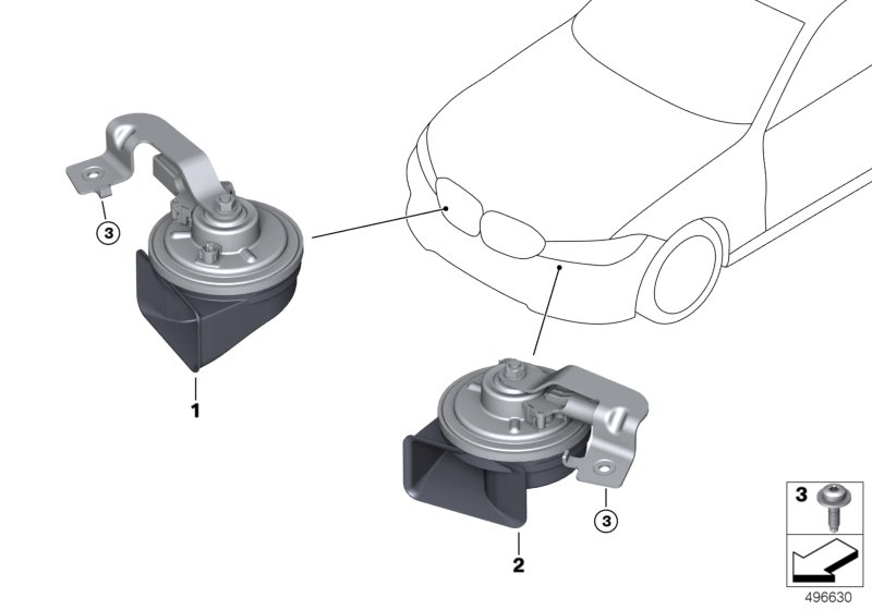 Genuine BMW 61337492207 G20 G21 Air Horn, High-Frequency, Electronic (Inc. 330dX, M340iX & 320dX) | ML Performance UK Car Parts