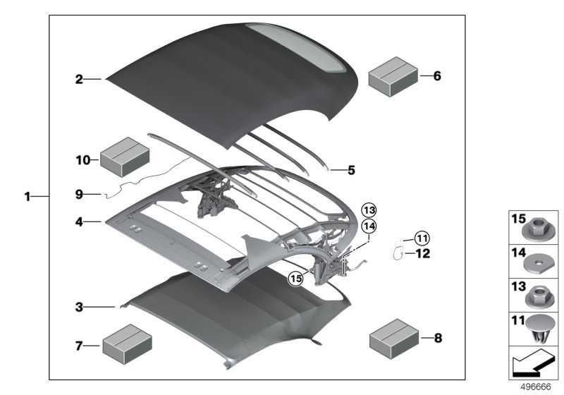 Genuine BMW 54347947308 F91 G14 Convertible Top Cover SILBER (Inc. 840i, 840iX & 840dX) | ML Performance UK Car Parts