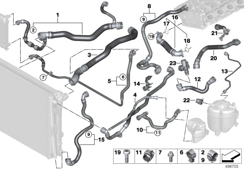 Genuine BMW 17128653612 G29 Hose, Remote, Coolant Radiator (Inc. Z4 30i & Z4 M40i) | ML Performance UK Car Parts