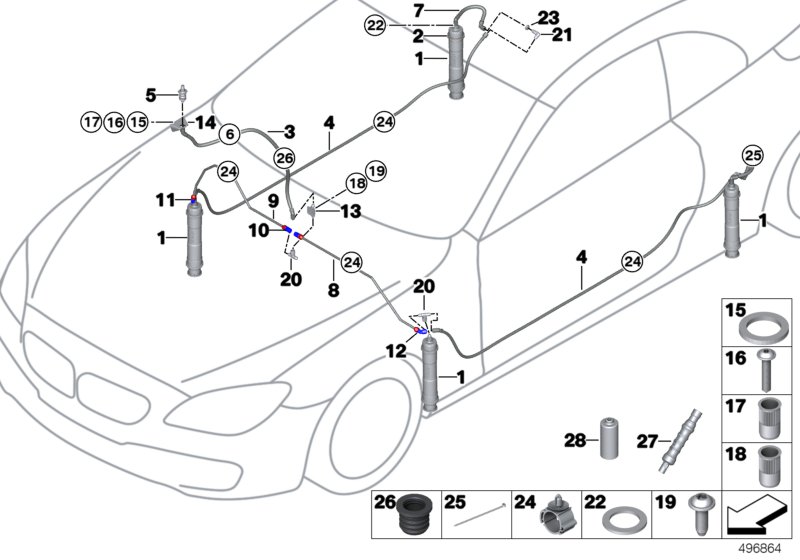 Genuine BMW 71128420402 Pressure Hose Assy FRONT > REAR (Inc. M6 GT3) | ML Performance UK Car Parts