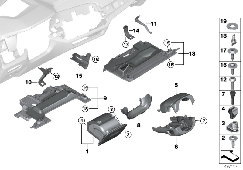 Genuine BMW 51459399352 G07 G05 G06 Folding Box, Driver's Side SCHWARZ (Inc. X5 & X7 40iX) | ML Performance UK Car Parts