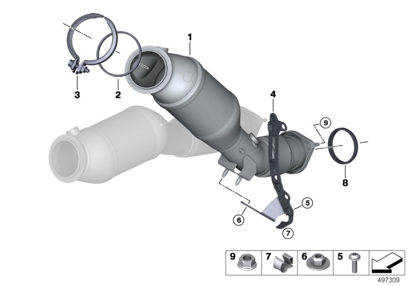 Genuine BMW 18328053345 Exch Catalytic Converter Close To Engine CYL. 1-3 (Inc. X3 M & X4 M) | ML Performance UK Car Parts