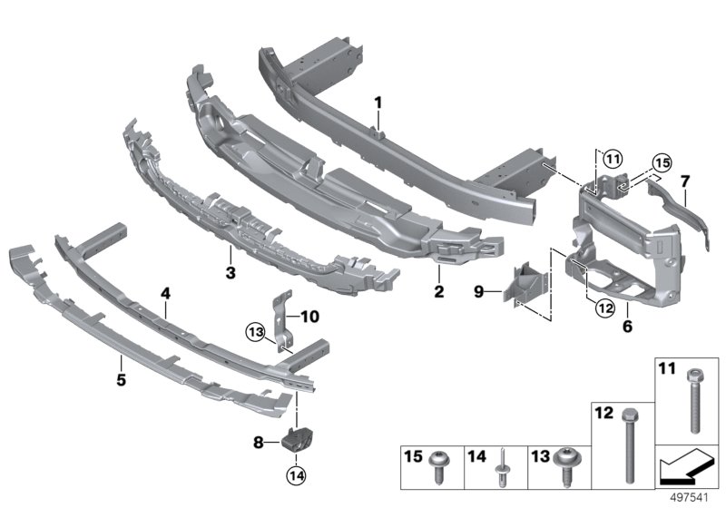 Genuine BMW 51117498869 G11 G12 Carrier, Bumper Front US (Inc. 750iX, 740iX & 745eX) | ML Performance UK Car Parts