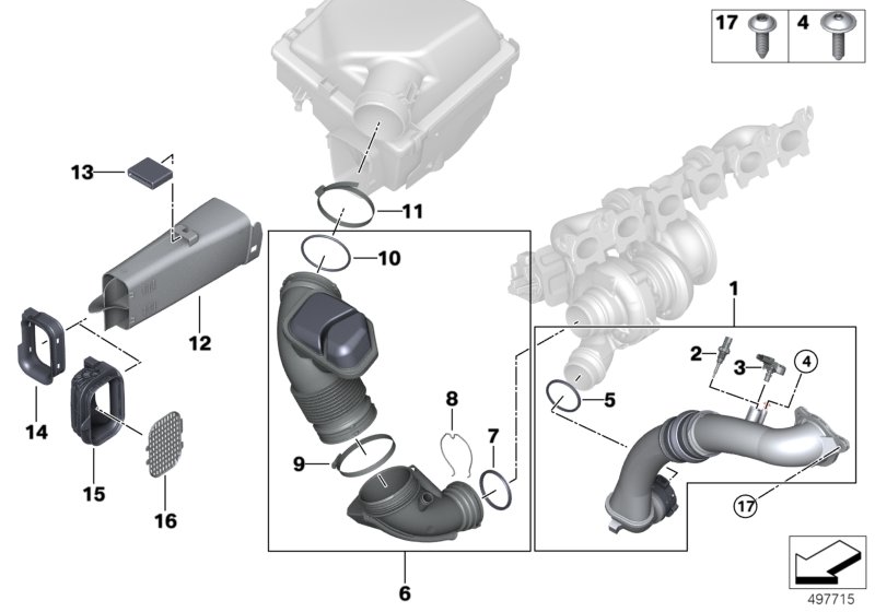 Genuine BMW 13718601683 F23 F31 F22 Charge Air Line (Inc. 530e, 230iX & 330iX) | ML Performance UK Car Parts