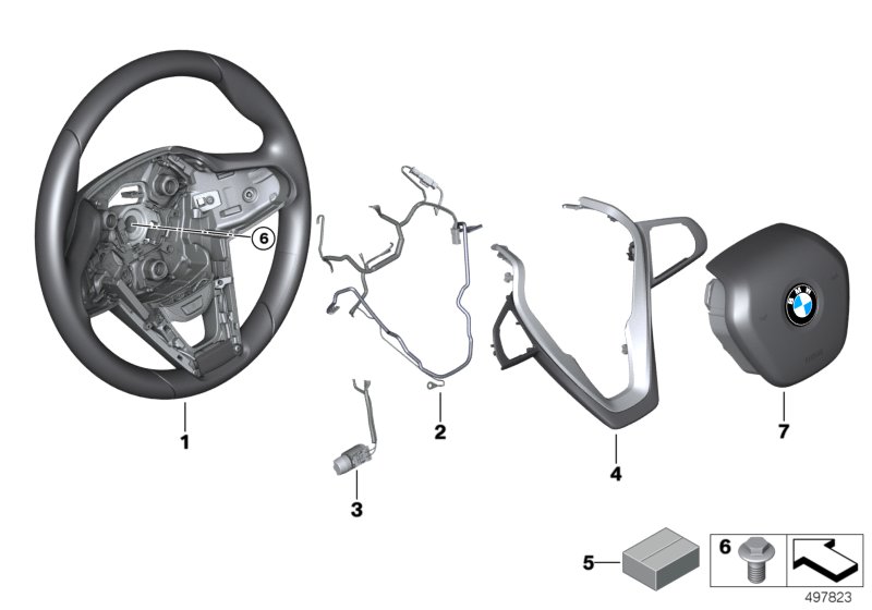 Genuine BMW 32307950710 G20 G21 Decor Trim Cover, Steering Wheel (Inc. 330i, 320dX & 330iX) | ML Performance UK Car Parts