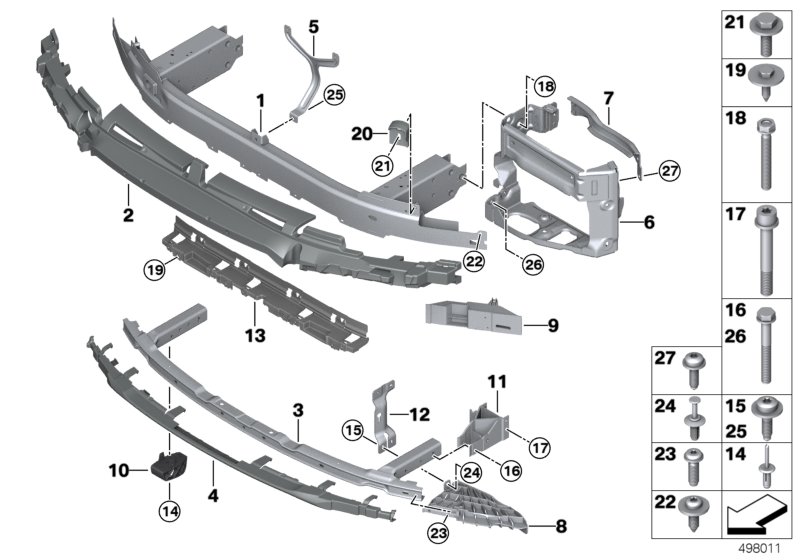 Genuine BMW 51117357180 G30 G31 G11 Vertical Connection, Right (Inc. 530eX, ALPINA B7 & 530e) | ML Performance UK Car Parts