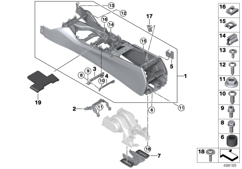 Genuine BMW 51169352307 G11 G12 Center Console CANBERRABEIGE (Inc. 750iX, 730dX & 740Li) | ML Performance UK Car Parts