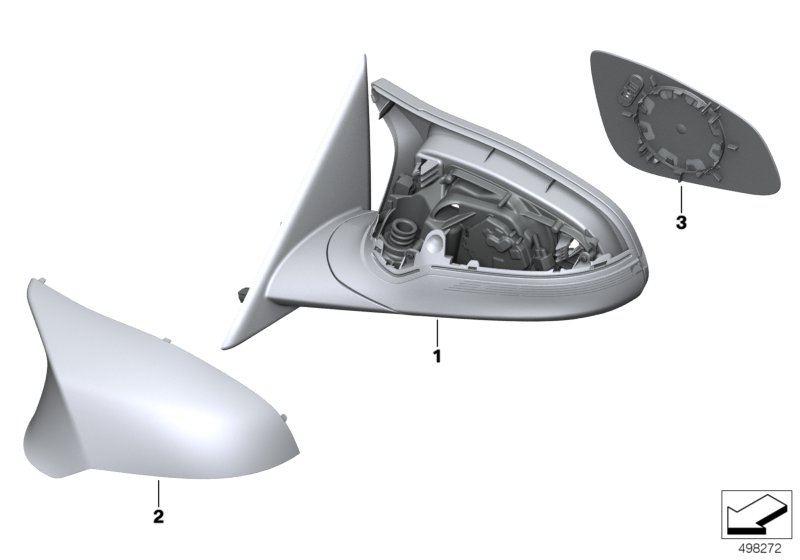 Genuine BMW 51168074242 F87 M Outside Mirror W/O Lens, Heated, Right (Inc. M2 & M2 Competition) | ML Performance UK Car Parts