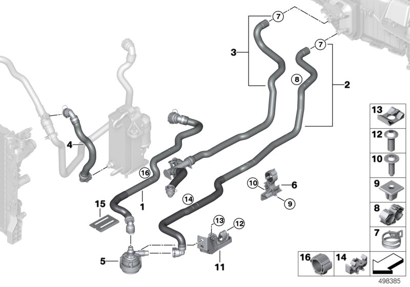 Genuine BMW 64216821251 G15 G31 G30 Coolant Hose, Supply 1 Auxiliary coolant pump - engine (Inc. 840i, 740LiX & 630iX) | ML Performance UK Car Parts