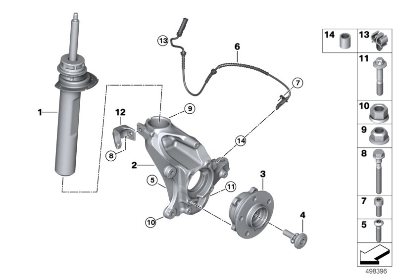 Genuine BMW 31306888336 F39 Front Right Spring Strut (Inc. X2 20d, X2 20i & X2 18d) | ML Performance UK Car Parts