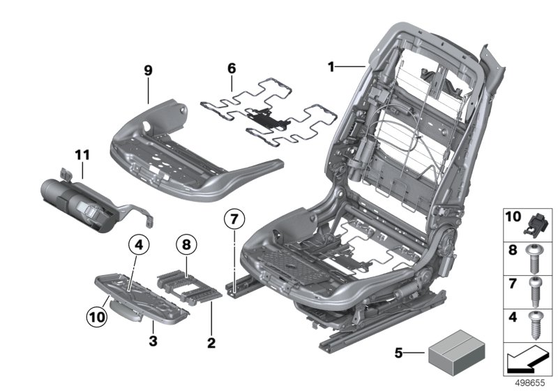 Genuine BMW 52107375200 Seat Pan, Base / Multifunction, Right (Inc. 650i, 640d & M6) | ML Performance UK Car Parts