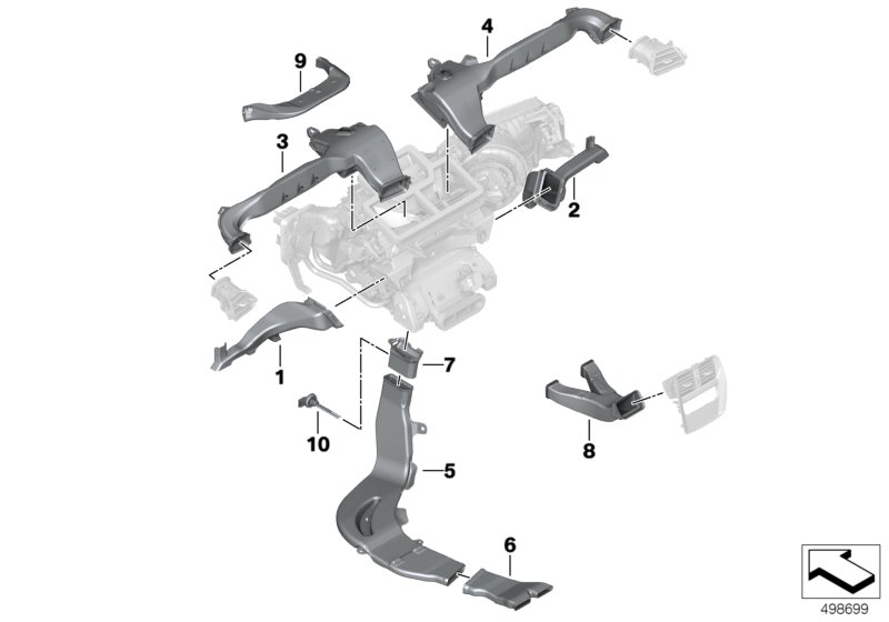 Genuine BMW 64227443140 G20 G21 Rear Pas.Compart.Heating Duct Rear Right (Inc. 330dX, 330e & M340iX) | ML Performance UK Car Parts