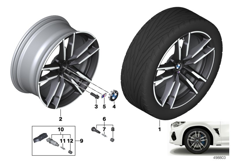 Genuine BMW 36118059722 Disk Wheel, Light Alloy, In Orbitgrey 10JX20 ET39 (Inc. X3 M & X4 M) | ML Performance UK Car Parts