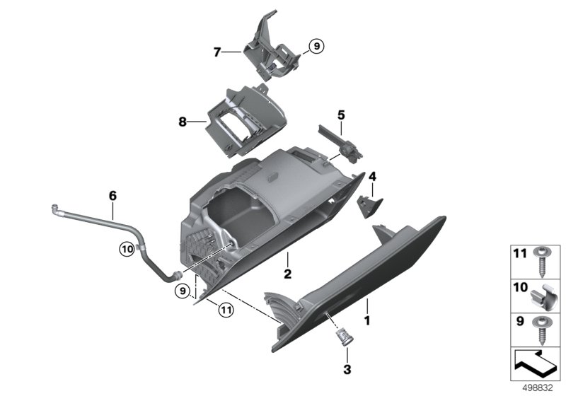 Genuine BMW 51169473658 G06 G05 G07 Glove Box Damper Left hand drive (Inc. X6 M50iX, X5 30iX & X7 30dX) | ML Performance UK Car Parts