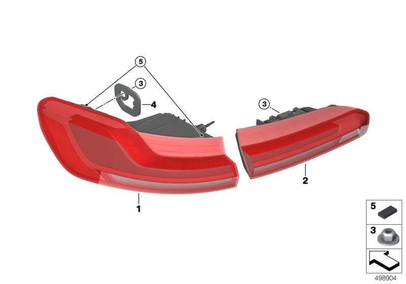 Genuine BMW 63219477865 Set Of Seals, Rear Light, Side Panel (Inc. X4 M, X4 30dX & X4 30iX) | ML Performance UK Car Parts