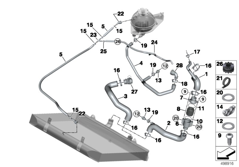 Genuine BMW 17108428250 Radiator Return Line (Inc. M6 GT3) | ML Performance UK Car Parts