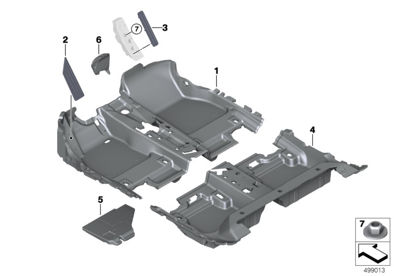 Genuine BMW 51477462697 F40 F44 Floor TriCover, Front BLACK (Inc. 120dX, 118i & 228iX) | ML Performance UK Car Parts