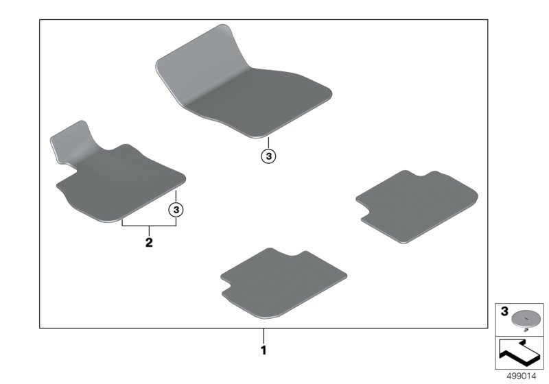 Genuine BMW 51479475224 F40 F44 Floor Mat, Driver Side NUSSBAUM (Inc. 118i, 116d & 220d) | ML Performance UK Car Parts