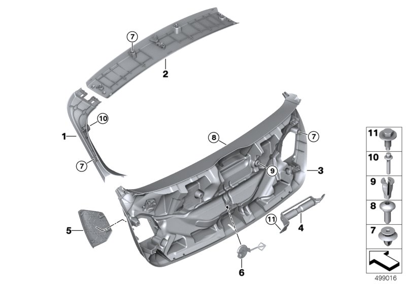 Genuine BMW 07147293811 F40 F90 G11 Clip, Grey (Inc. M5) | ML Performance UK Car Parts