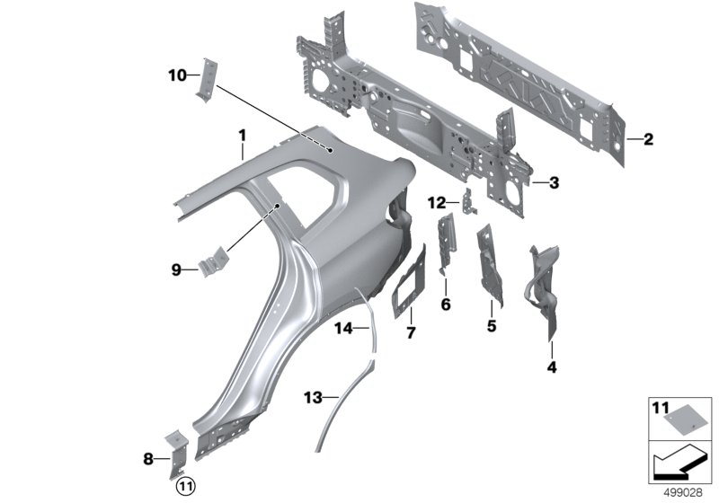 Genuine BMW 41009481368 G05 Reinforcement For D-Pillar Bottom Right (Inc. X5) | ML Performance UK Car Parts