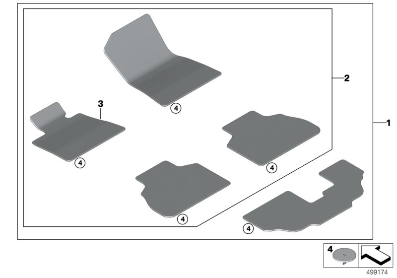 Genuine BMW 51479483873 G07 Set Of Floor Mats MOKKA (Inc. X7) | ML Performance UK Car Parts