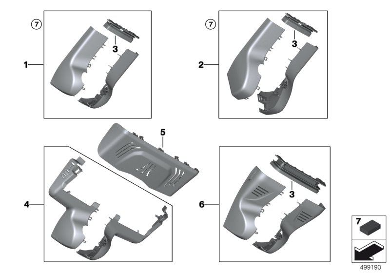 Genuine BMW 51169108976 G20 G21 Set Of Covers Mirror Baseplate (Inc. 330i, M340i & 318d) | ML Performance UK Car Parts