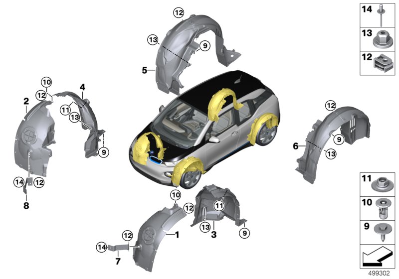 Genuine BMW 51717368599 Cover, Wheelhousing, Fr. Sec., Front Lft (Inc. i3 94Ah, i3 60Ah & i3s 120Ah Rex) | ML Performance UK Car Parts